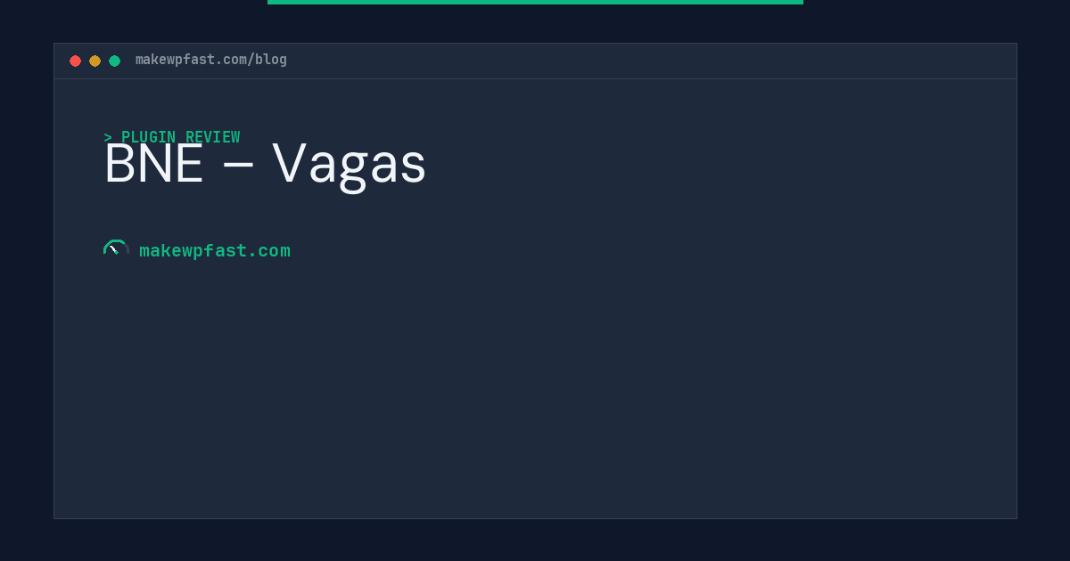 BNE – Vagas - MakeWPFast