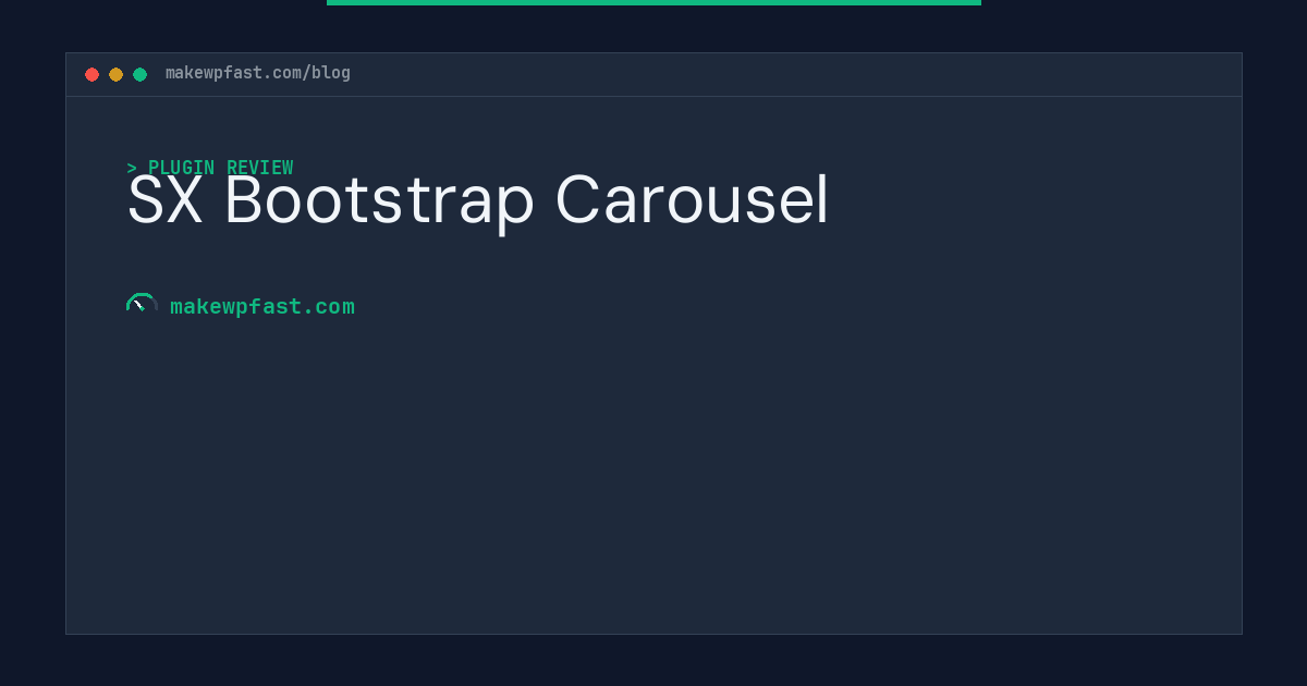 SX Bootstrap Carousel - MakeWPFast