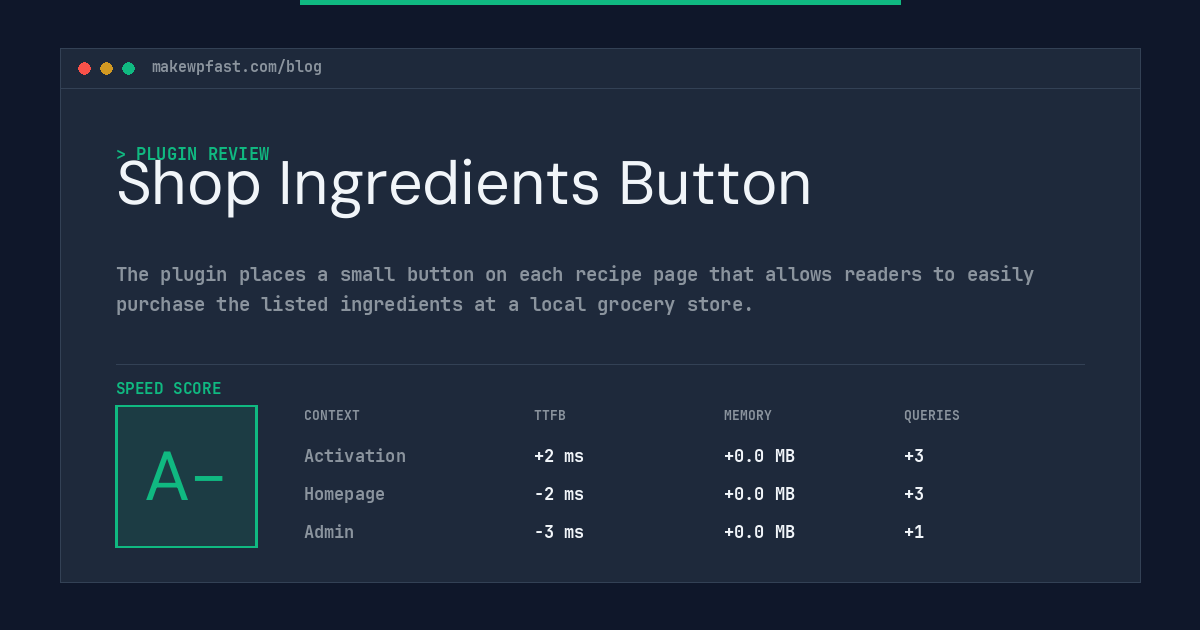Shop Ingredients Button - MakeWPFast