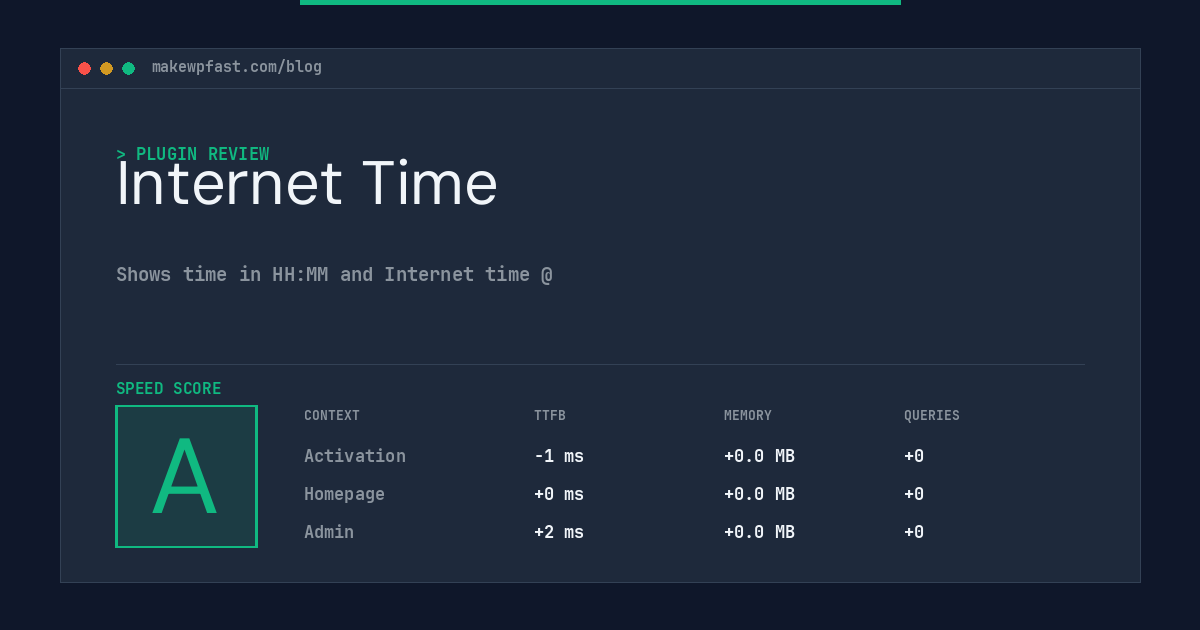 Internet Time - MakeWPFast