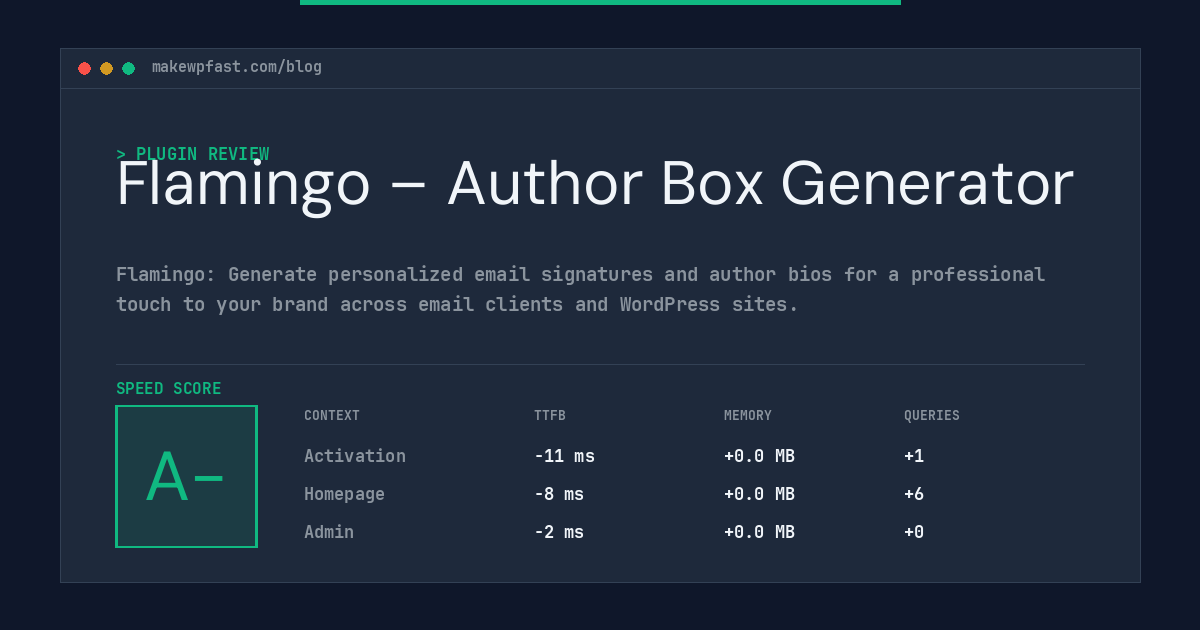 Flamingo – Author Box Generator - MakeWPFast