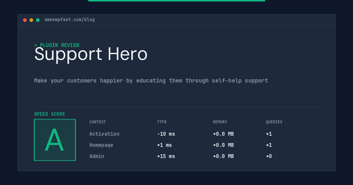 Support Hero - MakeWPFast
