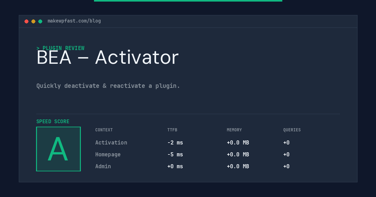 BEA – Activator - MakeWPFast