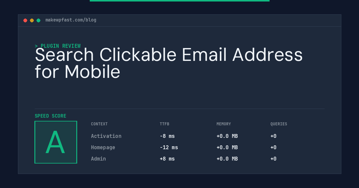 Search Clickable Email Address for Mobile - MakeWPFast