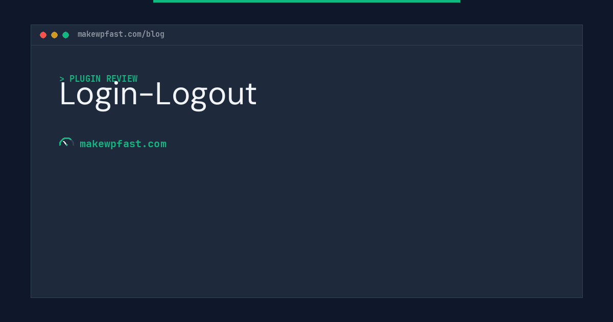 Login-Logout - MakeWPFast
