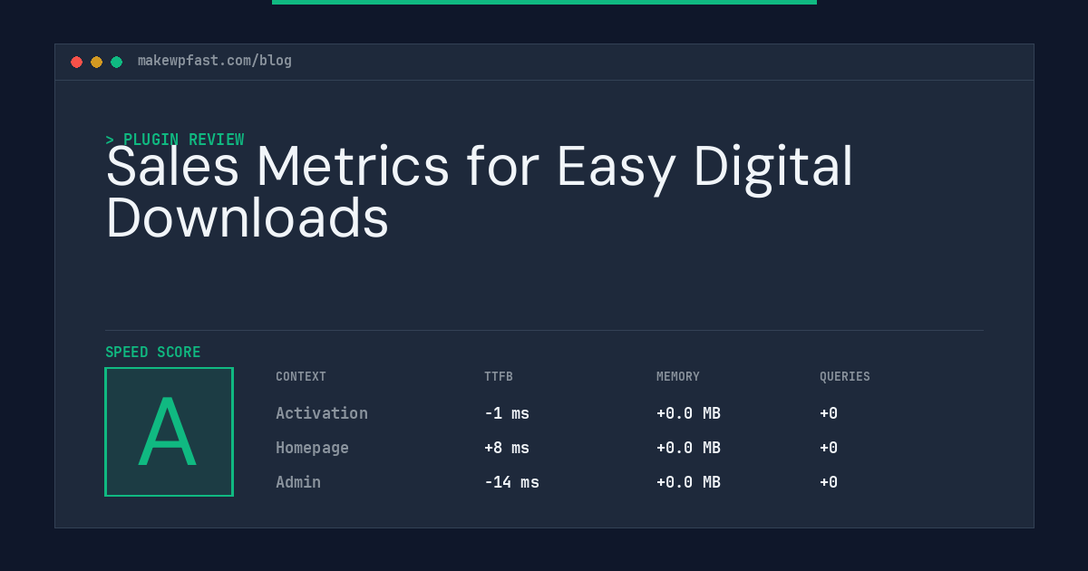 Sales Metrics for Easy Digital Downloads - MakeWPFast