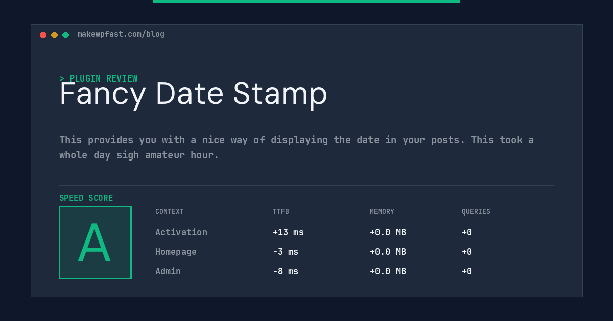 Fancy Date Stamp - MakeWPFast