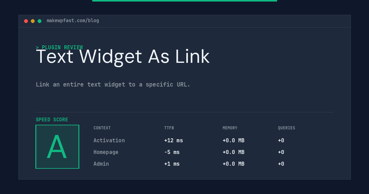 Text Widget As Link - MakeWPFast