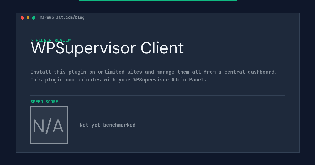 WPSupervisor Client - MakeWPFast