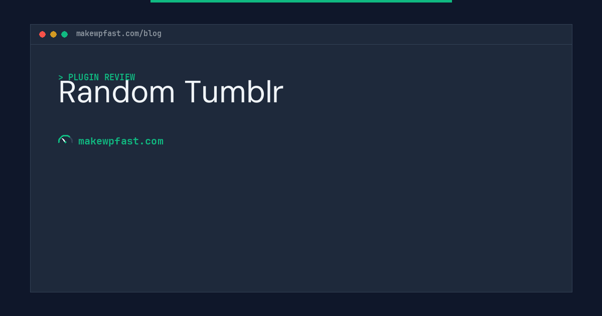 Random Tumblr - MakeWPFast