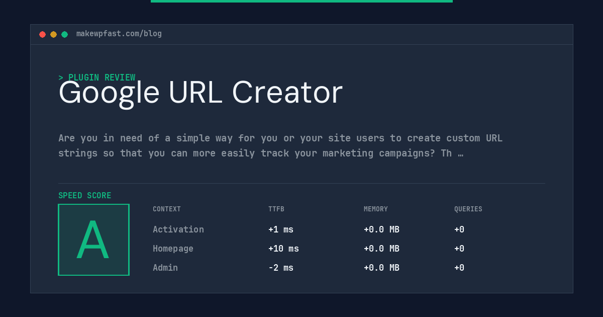 Google URL Creator - MakeWPFast