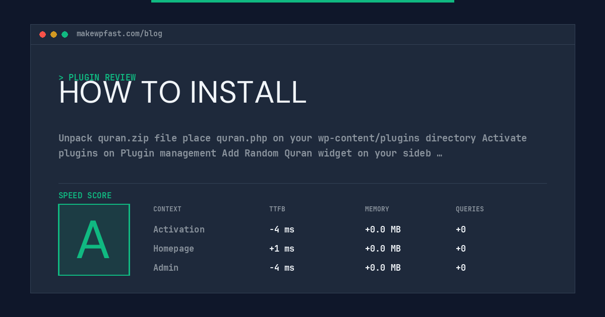 HOW TO INSTALL - MakeWPFast