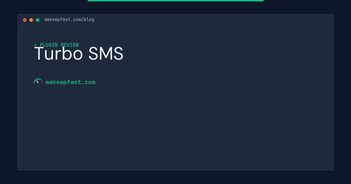 Turbo SMS - MakeWPFast