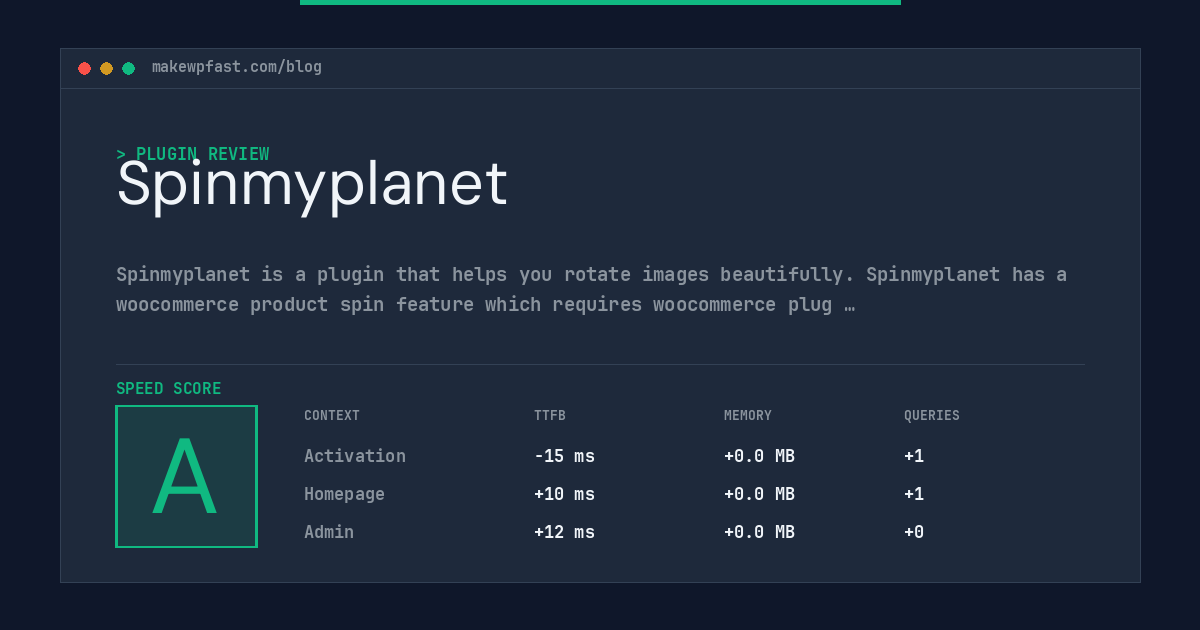 Spinmyplanet - MakeWPFast