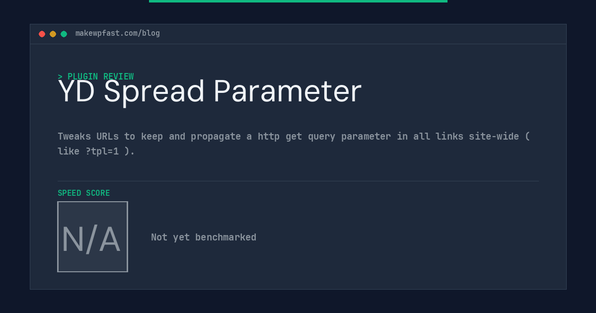 YD Spread Parameter - MakeWPFast