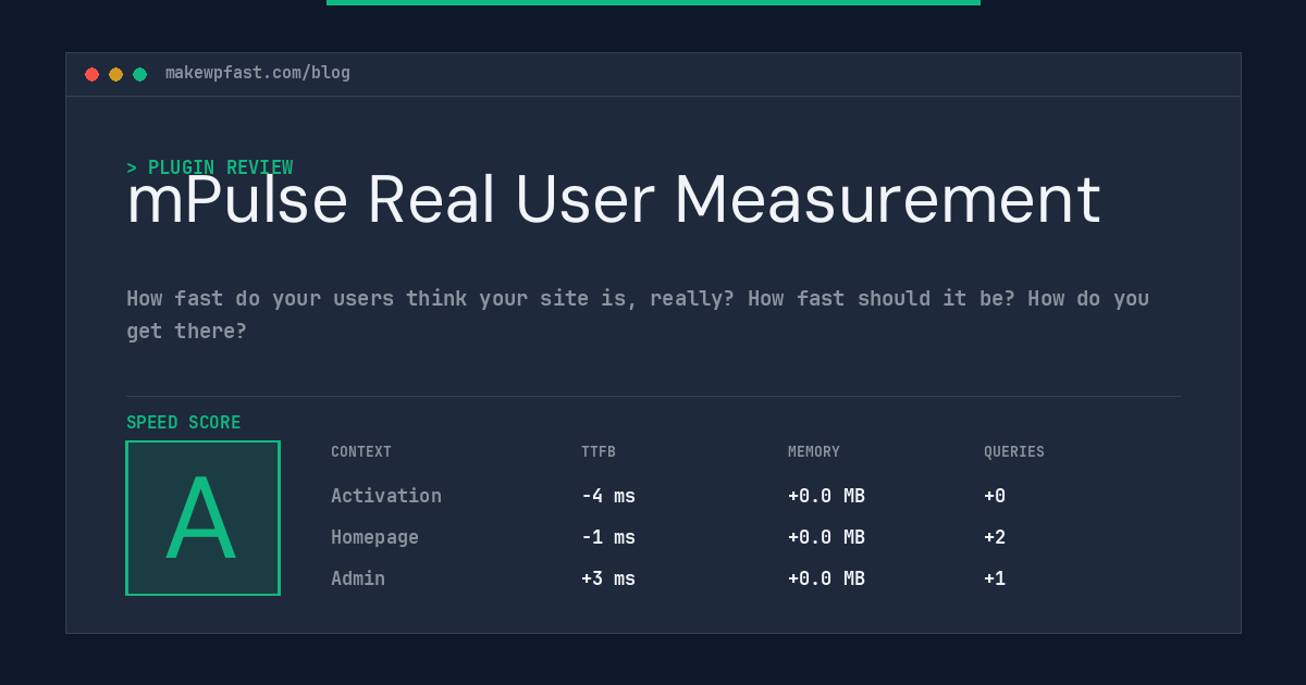 mPulse Real User Measurement - MakeWPFast