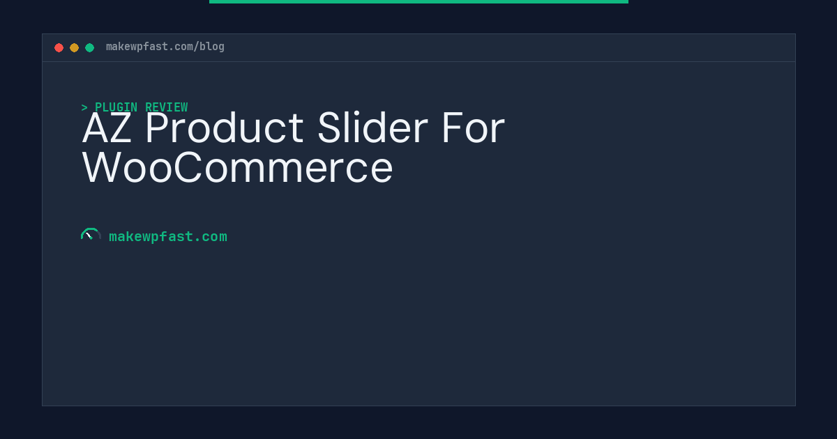 AZ Product Slider For WooCommerce - MakeWPFast