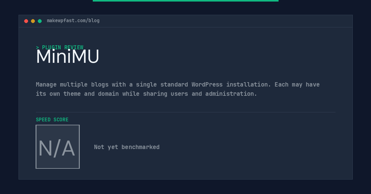 MiniMU - MakeWPFast