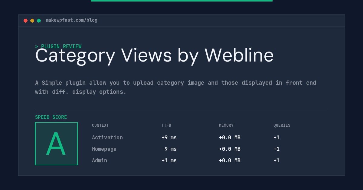 Category Views by Webline - MakeWPFast