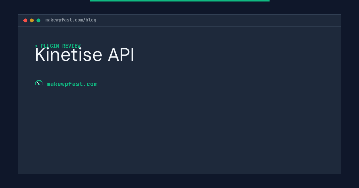Kinetise API - MakeWPFast