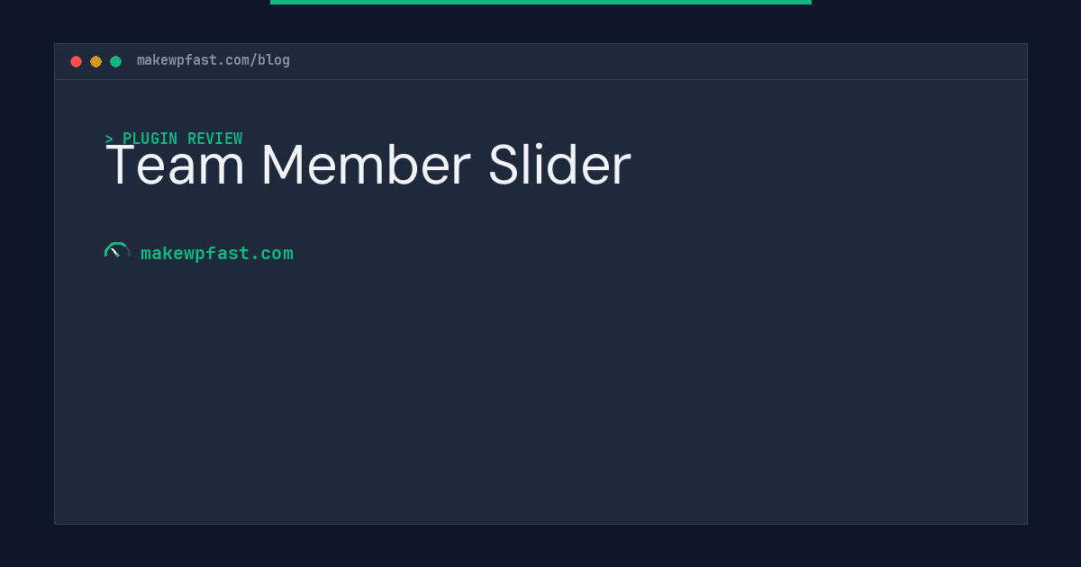 Team Member Slider - MakeWPFast