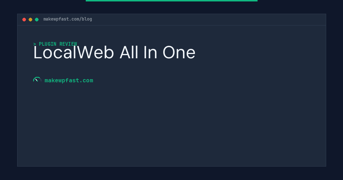 LocalWeb All In One - MakeWPFast