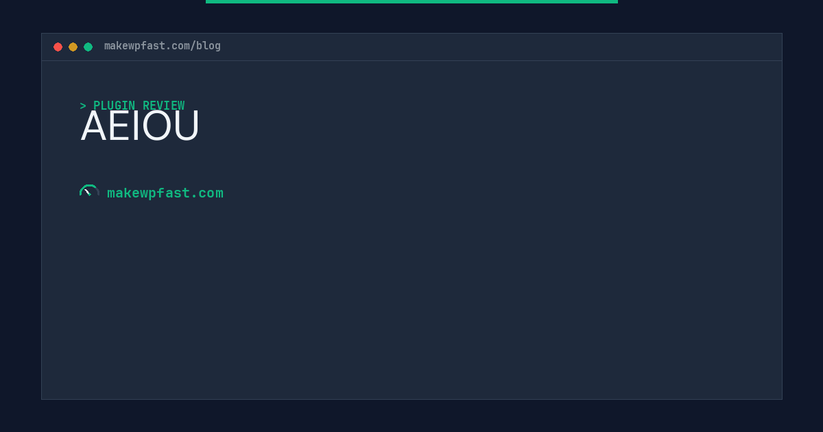 AEIOU - MakeWPFast