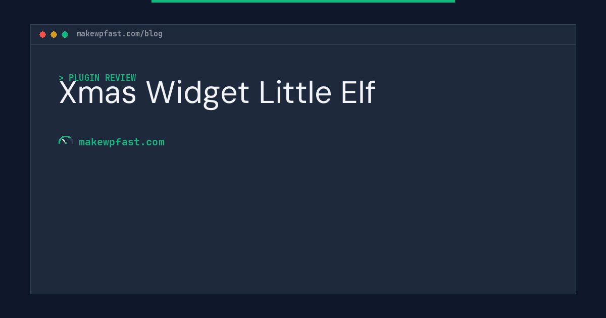 Xmas Widget Little Elf - MakeWPFast
