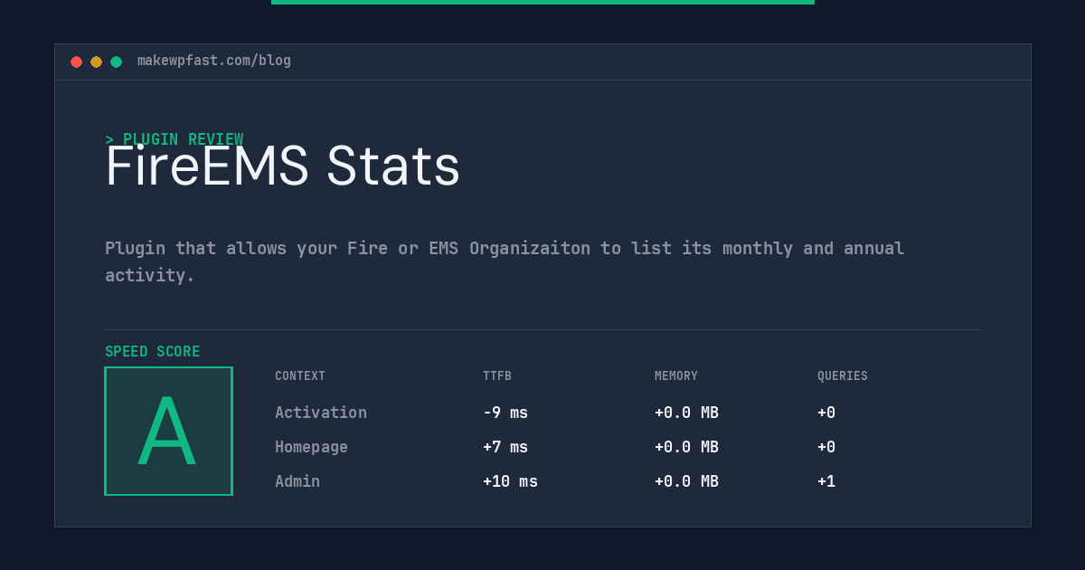 FireEMS Stats - MakeWPFast