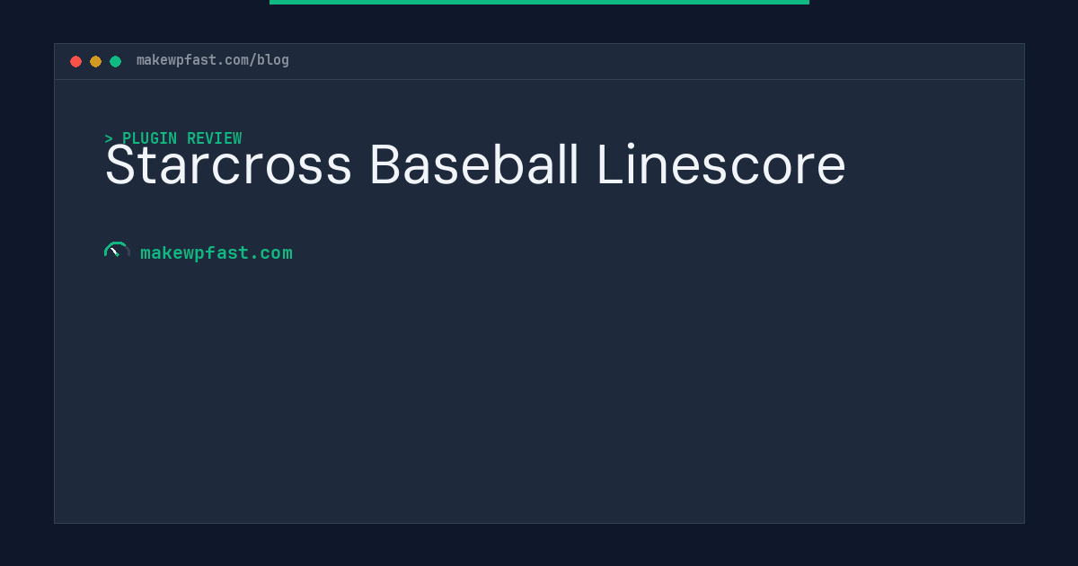 Starcross Baseball Linescore - MakeWPFast
