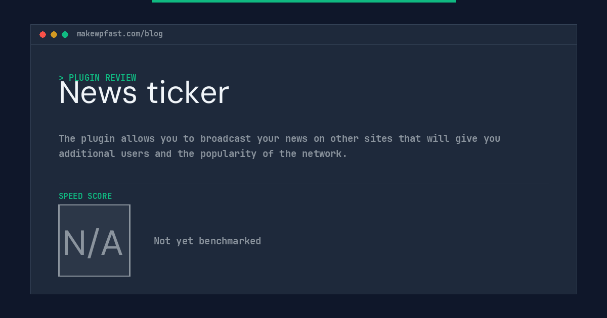 News ticker - MakeWPFast