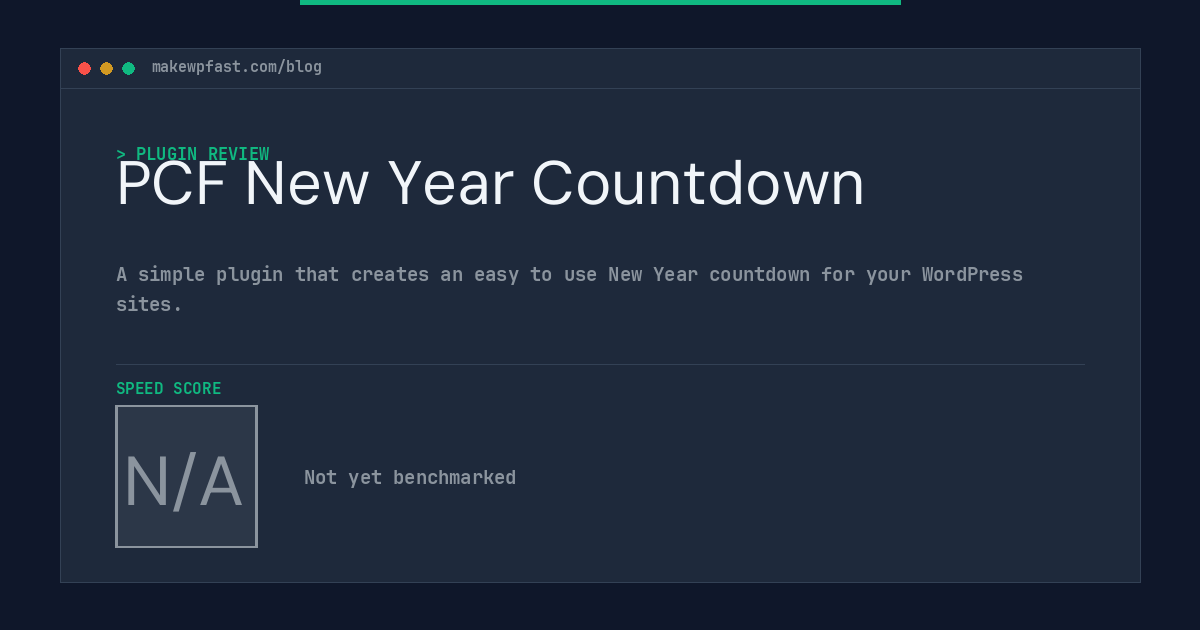 PCF New Year Countdown - MakeWPFast