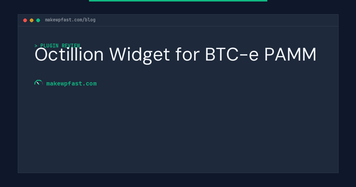 Octillion Widget for BTC-e PAMM - MakeWPFast