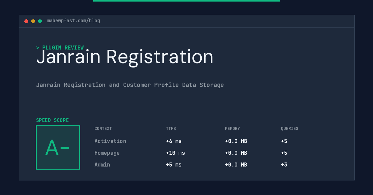 Janrain Registration - MakeWPFast