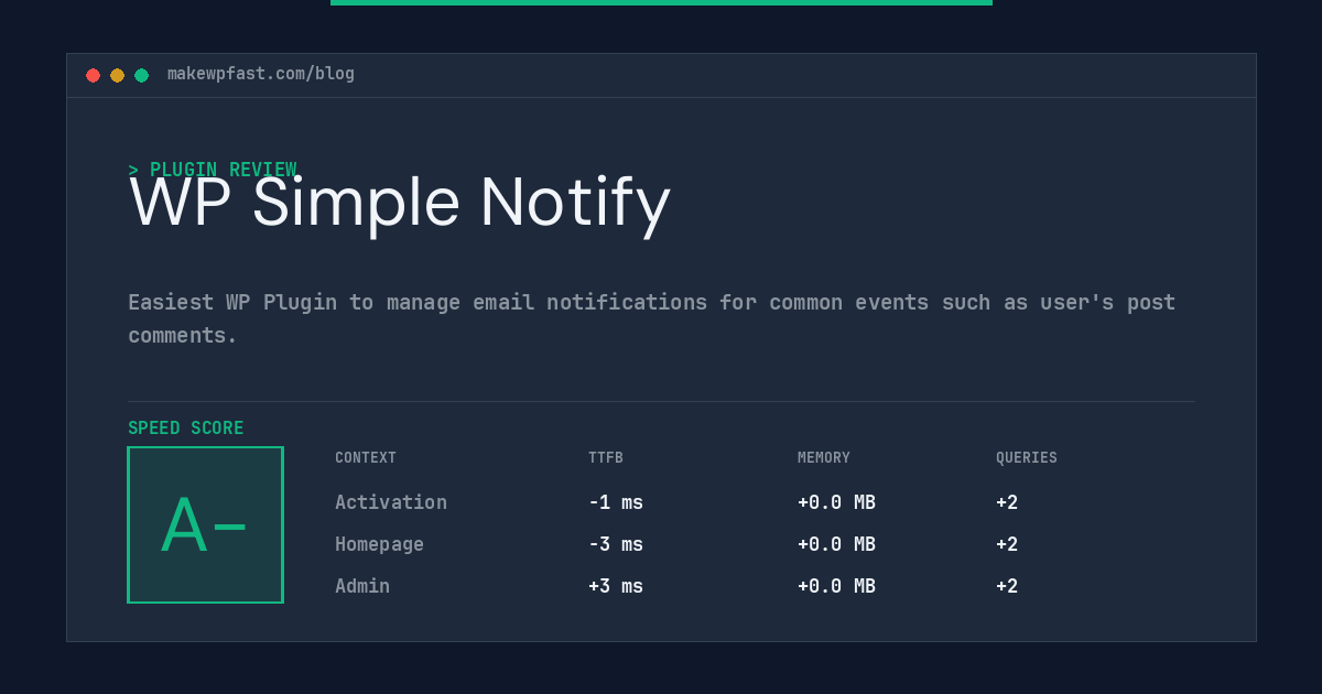 WP Simple Notify - MakeWPFast