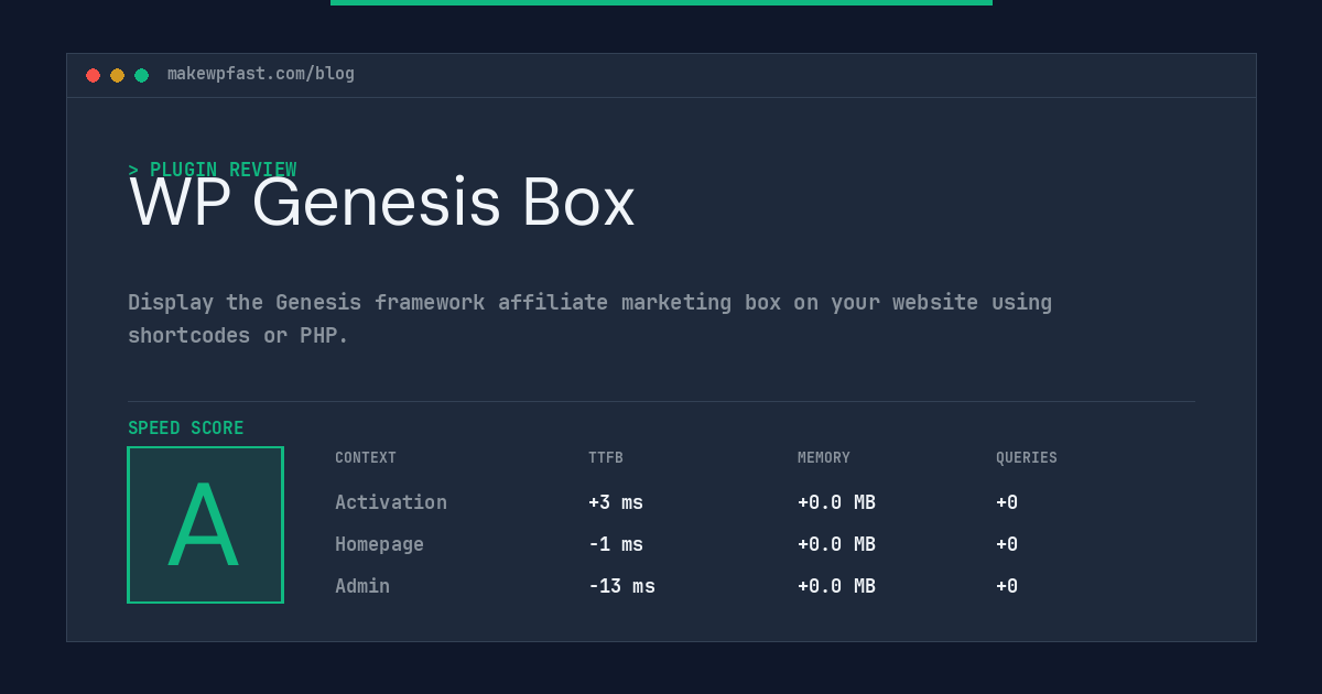 WP Genesis Box - MakeWPFast