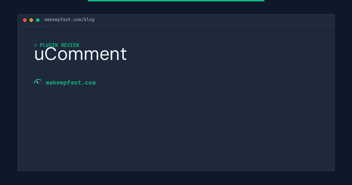uComment - MakeWPFast