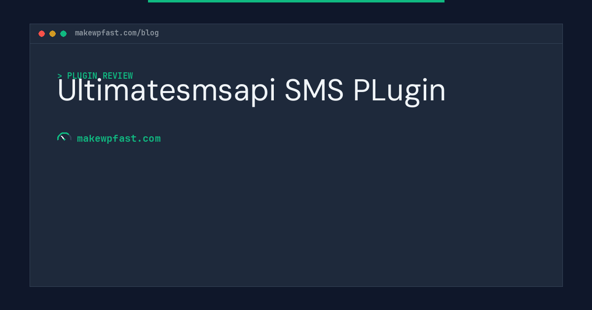 Ultimatesmsapi SMS PLugin - MakeWPFast