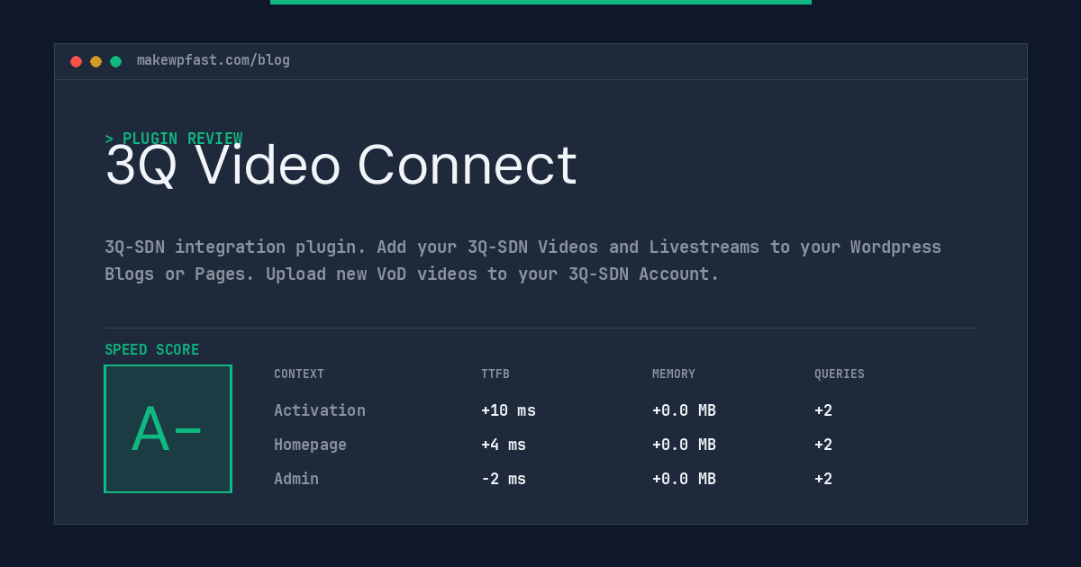 3Q Video Connect - MakeWPFast