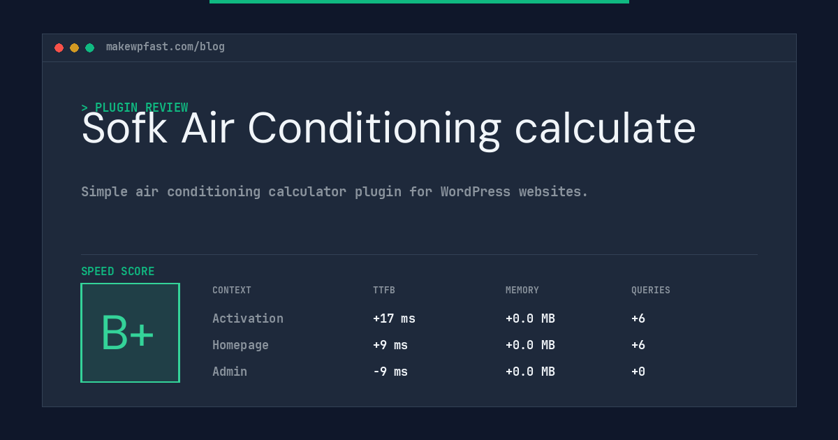 Sofk Air Conditioning calculate - MakeWPFast