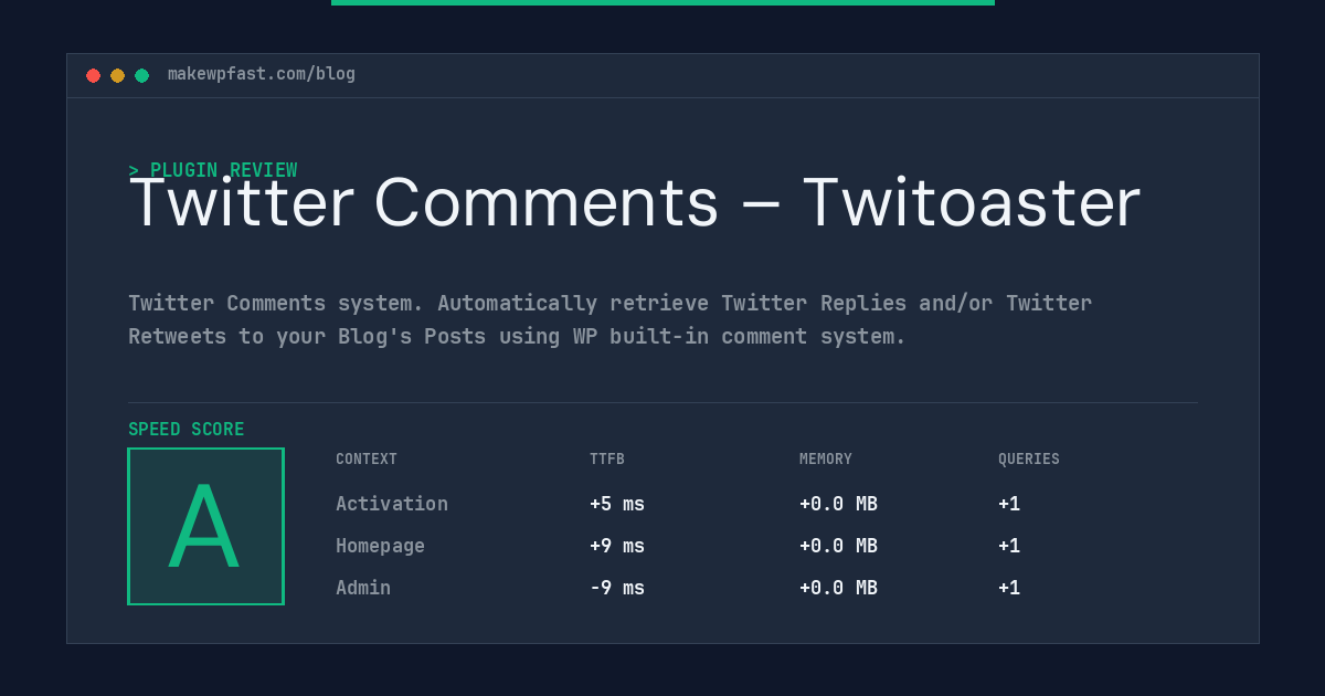 Twitter Comments – Twitoaster - MakeWPFast