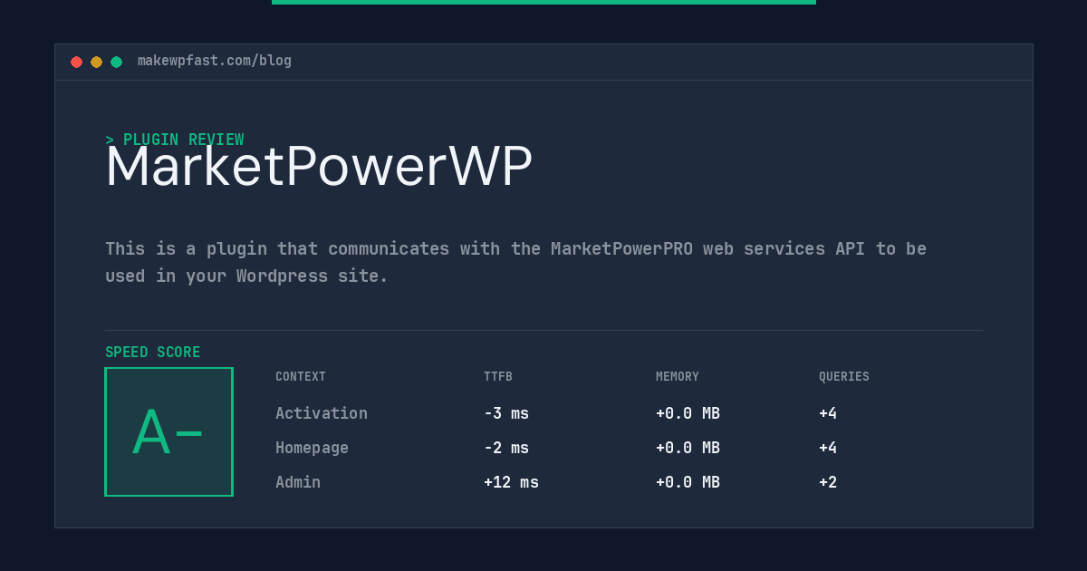 MarketPowerWP - MakeWPFast