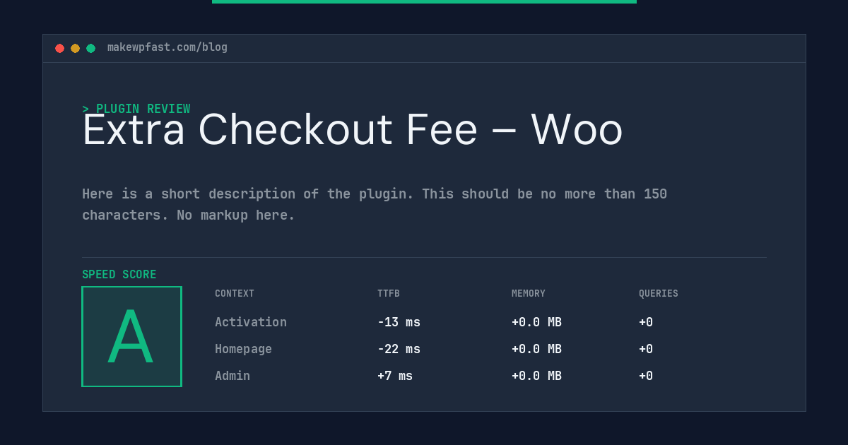 Extra Checkout Fee – Woo - MakeWPFast