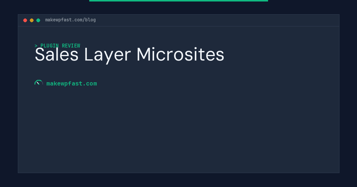 Sales Layer Microsites - MakeWPFast