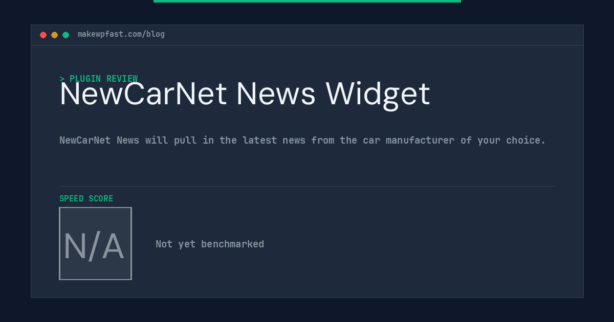 NewCarNet News Widget - MakeWPFast