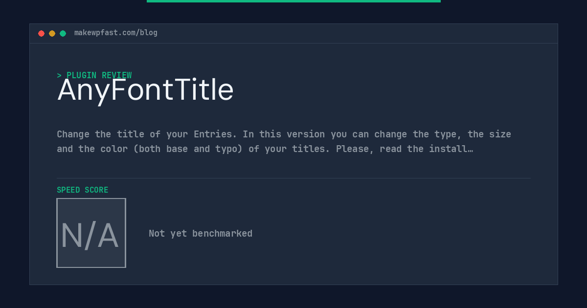 AnyFontTitle - MakeWPFast