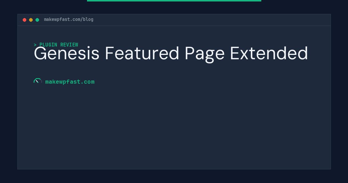 Genesis Featured Page Extended - MakeWPFast