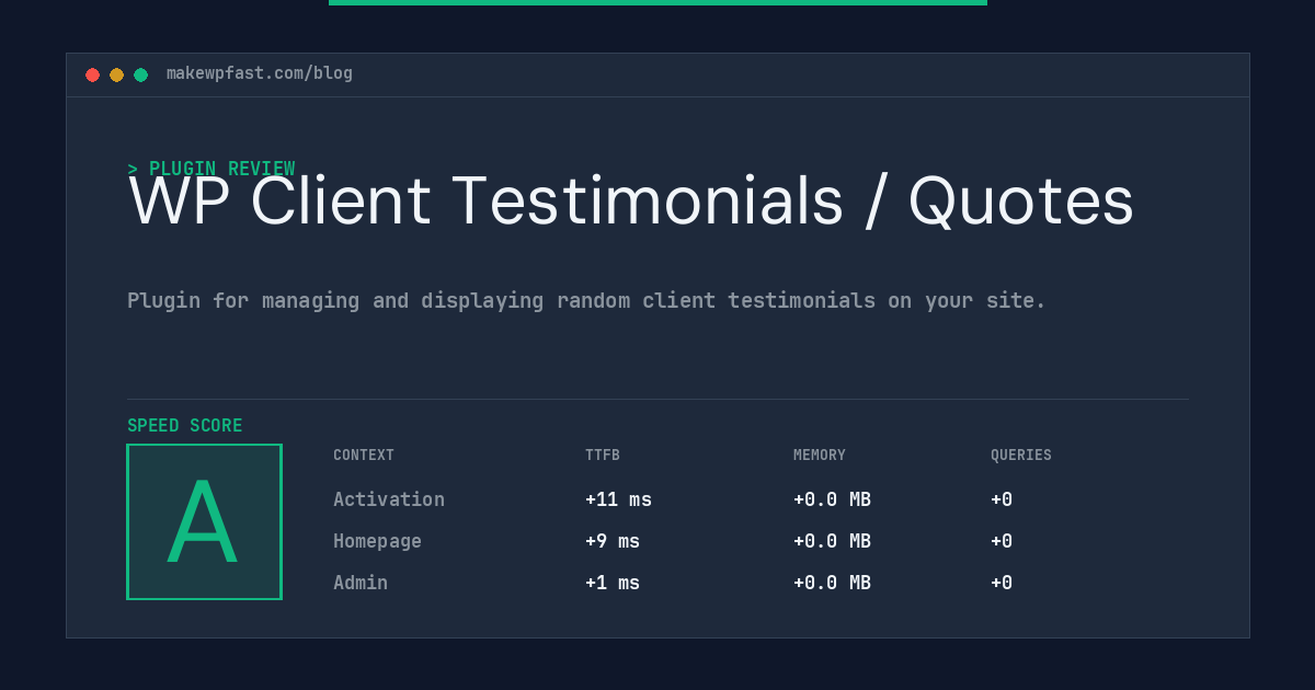 WP Client Testimonials / Quotes - MakeWPFast