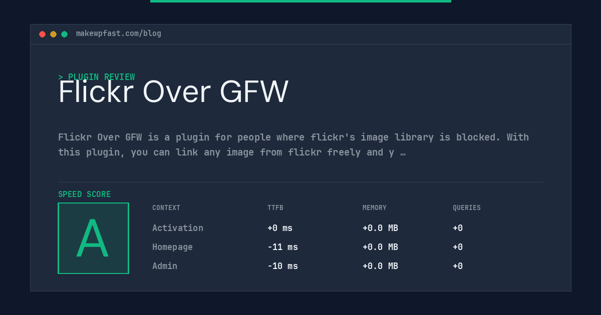 Flickr Over GFW - MakeWPFast