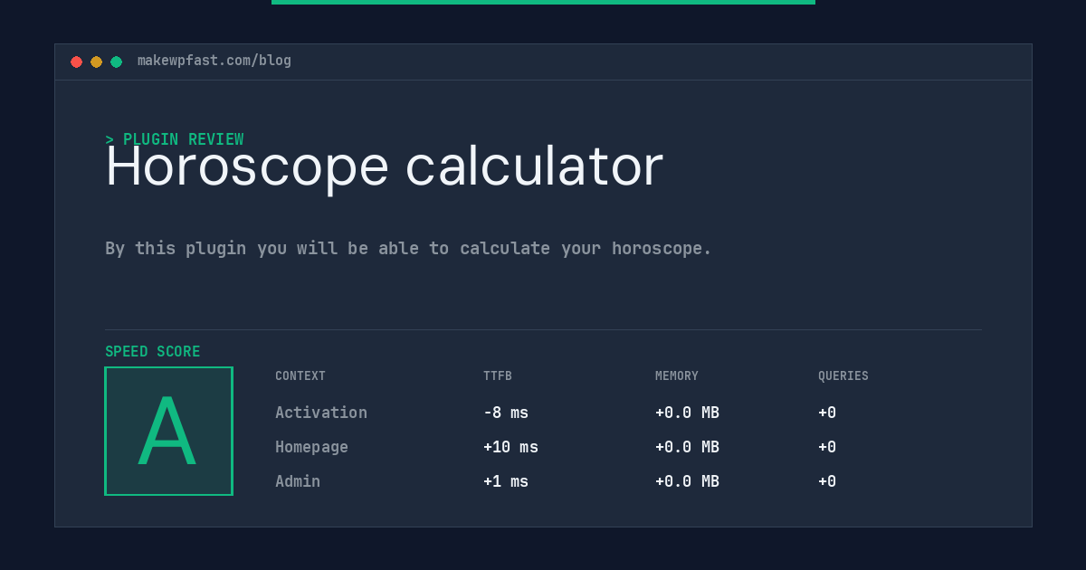 Horoscope calculator - MakeWPFast